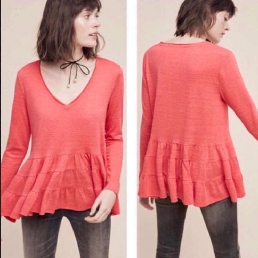 Anthro Deletta Thea peplum hem top